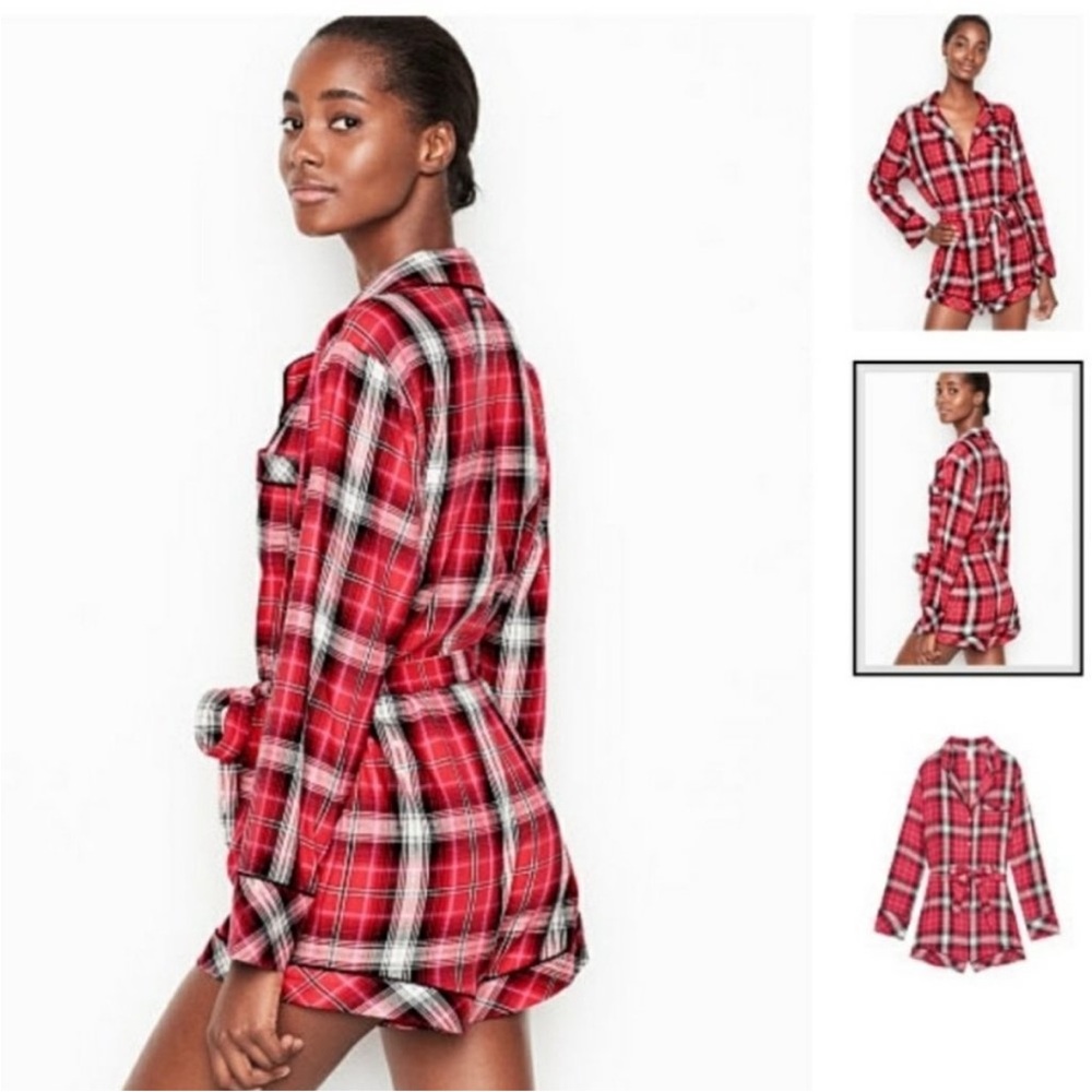 Victoria's Secret Plaid Romper Pajamas‎ Loungewear Plus matching pajamas pants